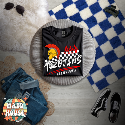 Trojans Checkered Flames