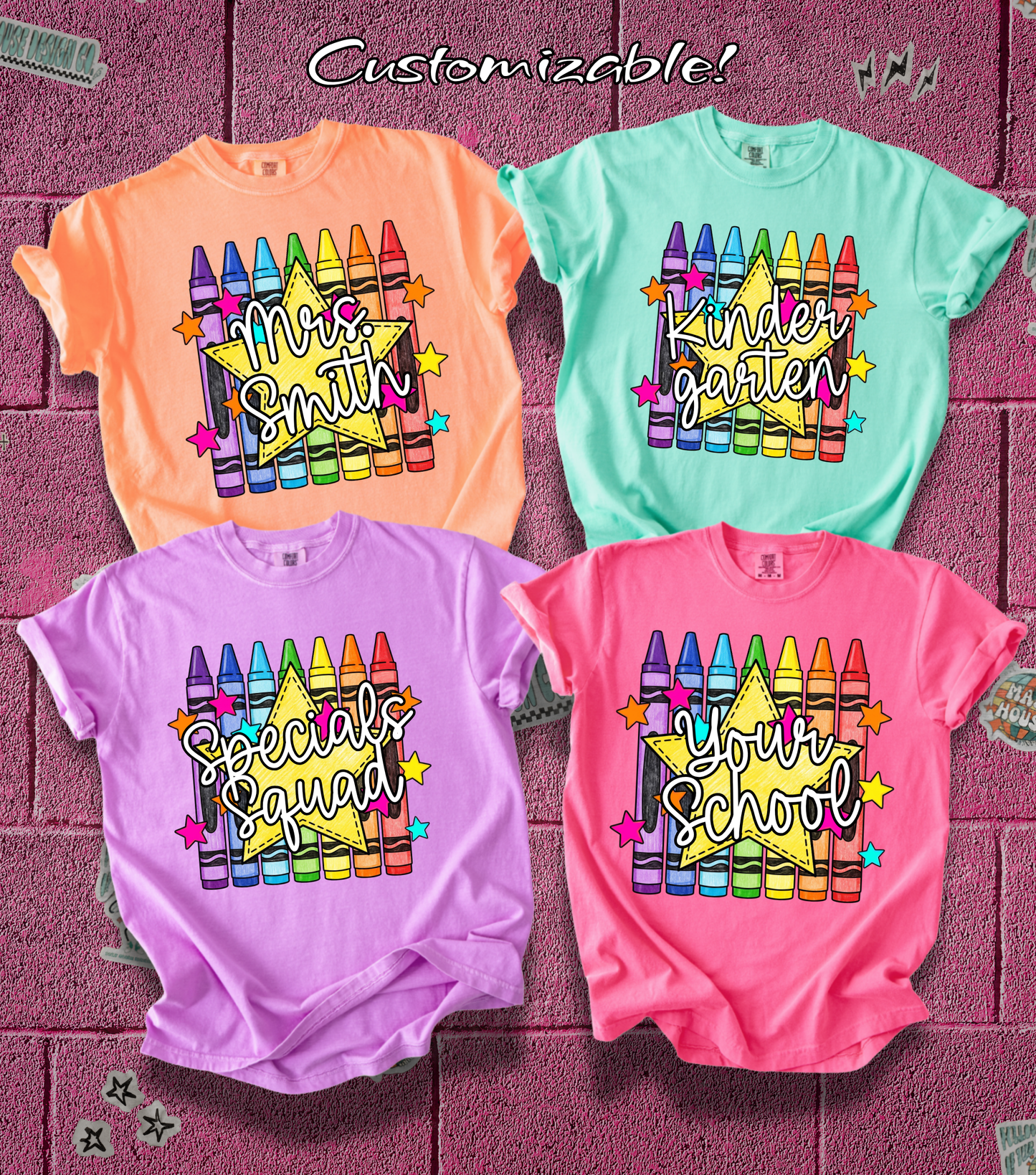Colorful Crayons - Customizable!