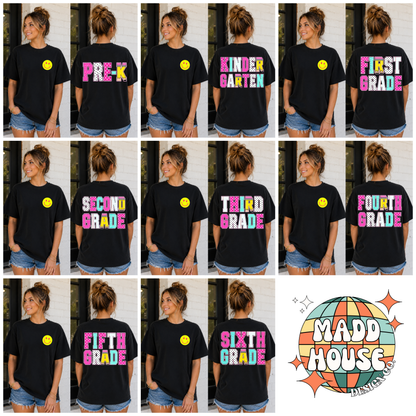 Back to school Smiley Pocket - Customizable