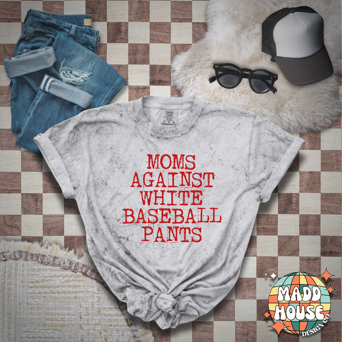 Moms against white baseball pants