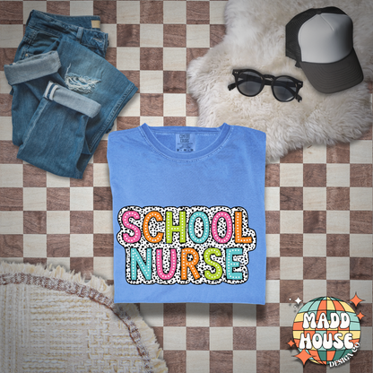 School Nurse Dalmatian Dots