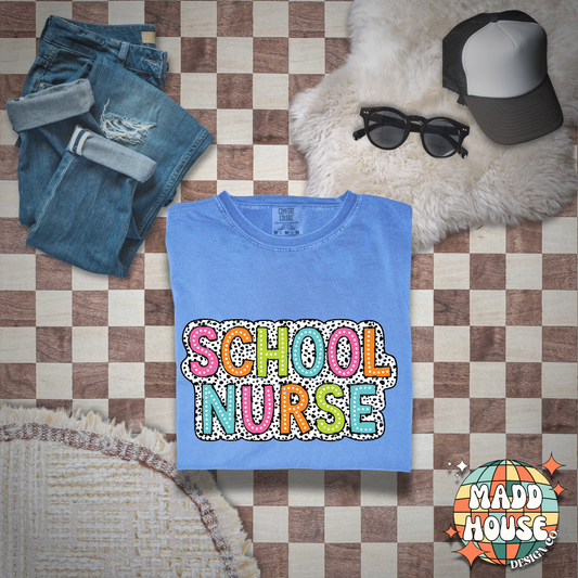 School Nurse Dalmatian Dots