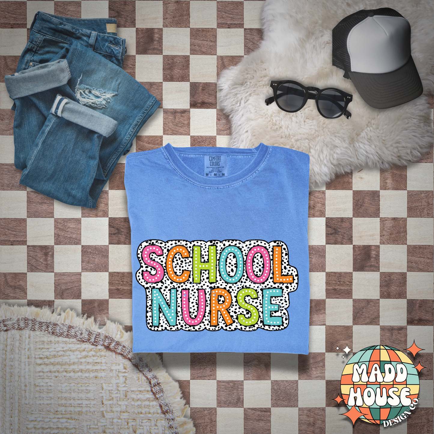 School Nurse Dalmatian Dots