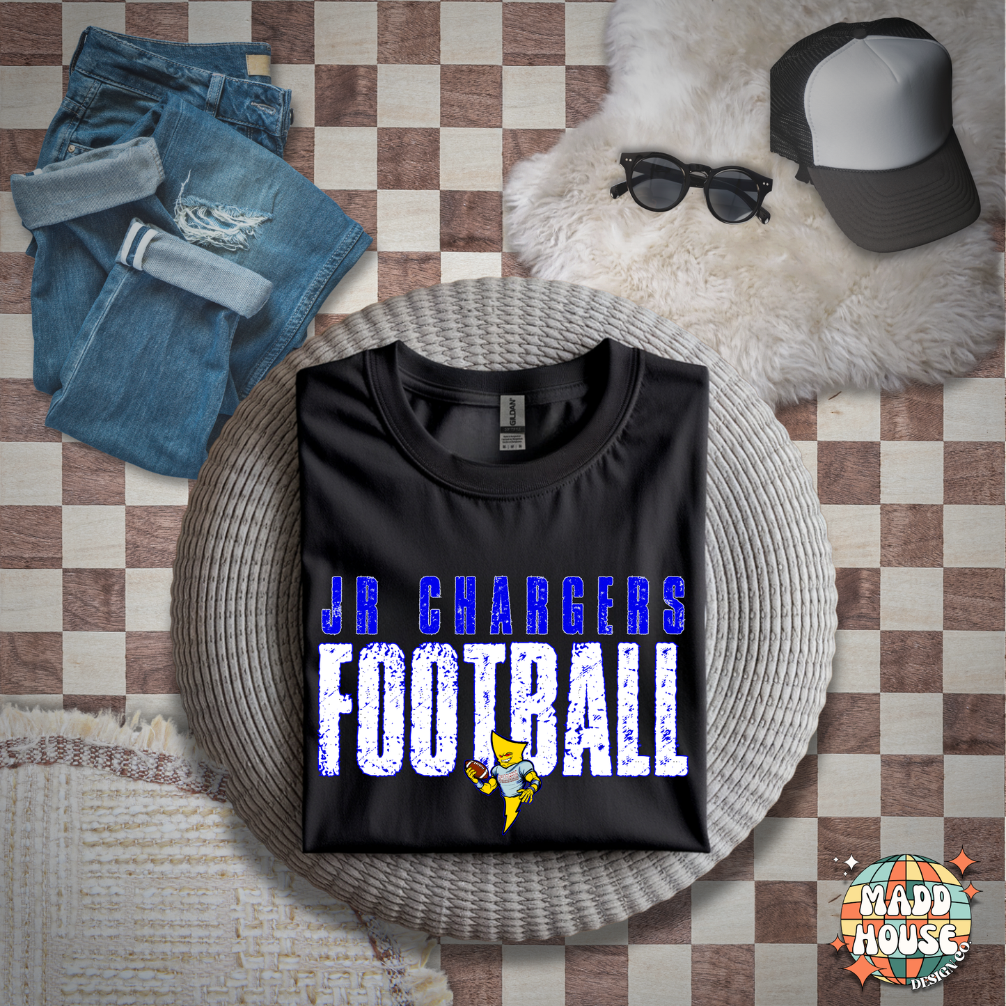 Jr. Chargers Grunge Football