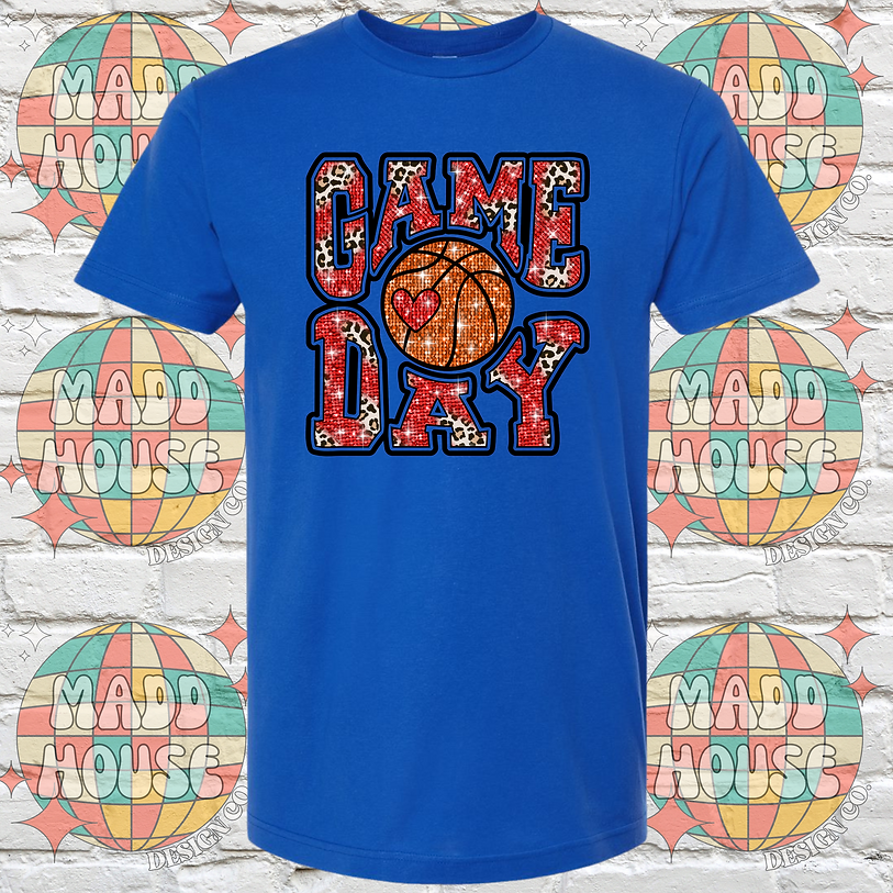 Faux Sequin Basketball Game Day